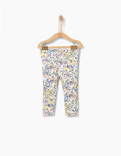 Baby girls' white and printed reversible leggings - IKKS