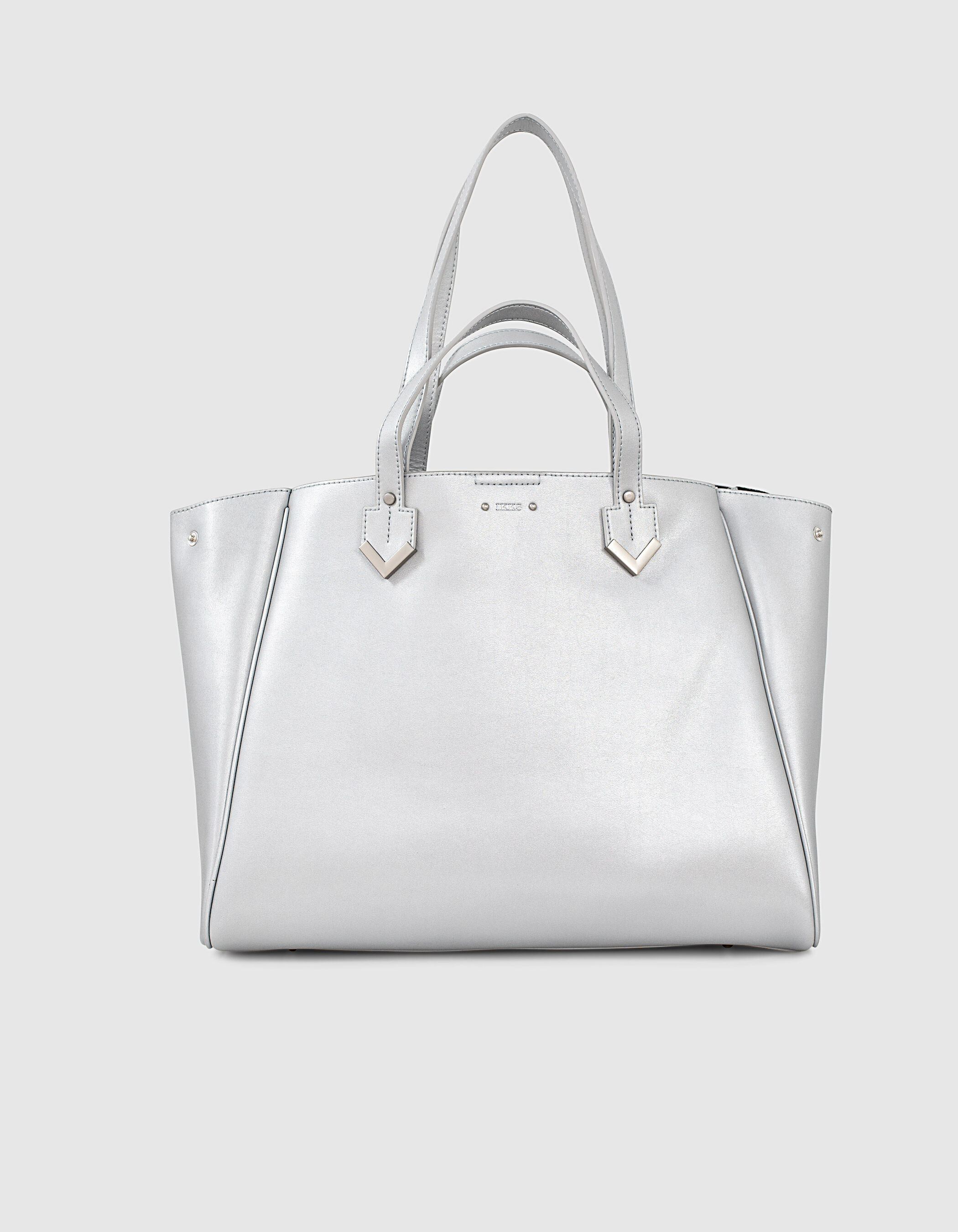 Sac cabas The Writer en cuir silver double anse femme