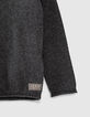Anthrazitgrau melierter Jungenpullover aus 100&nbsp;% Kaschmir -3