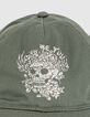 Casquette kaki used avec tête de mort fille -4