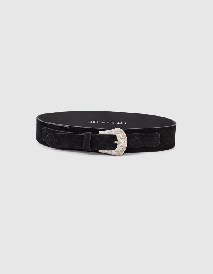 Women’s black belt with Western buckle-5