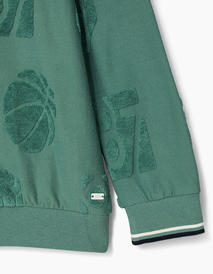 Grünes Jungensweatshirt Basketball und Löwe  - IKKS