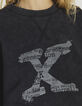 Sweat oversize en molleton noir visuel X iconique femme-4