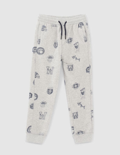 Jogging gris jaspeado sellos College ni&ntilde;o  - IKKS