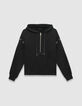 Zwarte hoodie biokatoen maxi-oogjes Dames-5