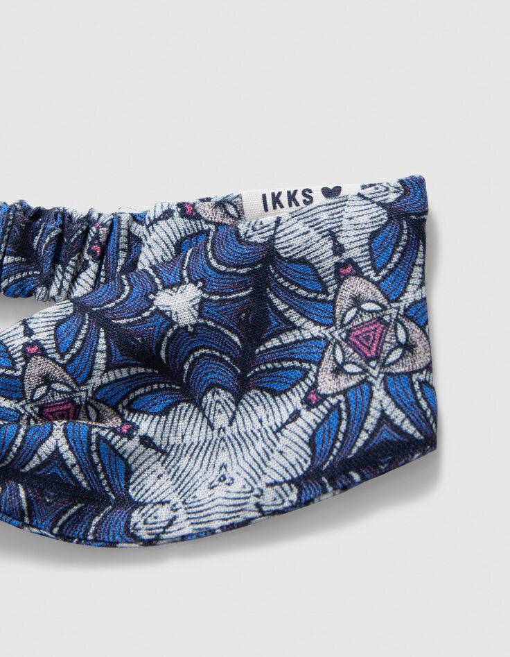 Weißes Mädchen-Stirnband mit grafischem Wax-Print-4