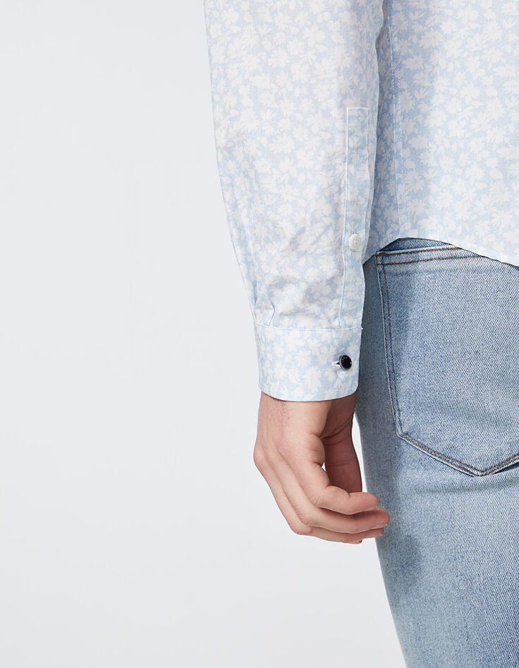 Men’s forget-me-not floral SLIM shirt-5