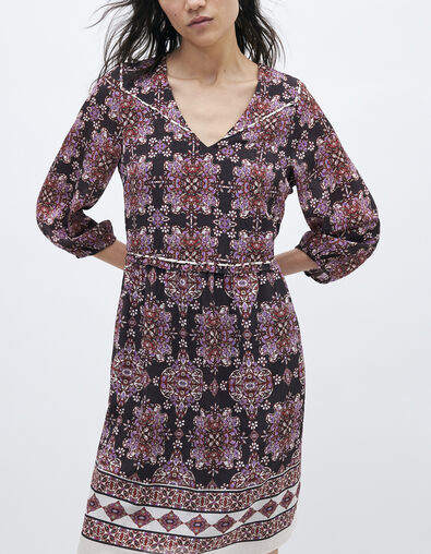 Kurzes Damenkleid im Bohemien-Print - IKKS