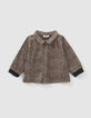 Kaki blouse luipaard-bloemenprint babymeisjes-1