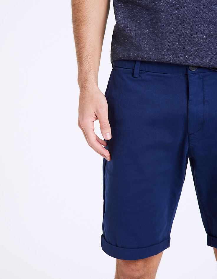 Men's indigo slim chino Bermudas-4