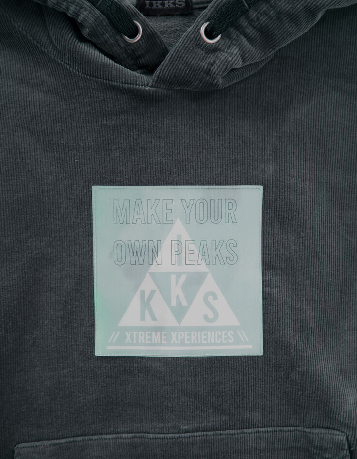 Boys’ grey needlecord hoodie with lenticular image-5