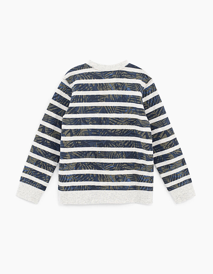 Boys’ putty marl printed stripe sweatshirt - IKKS