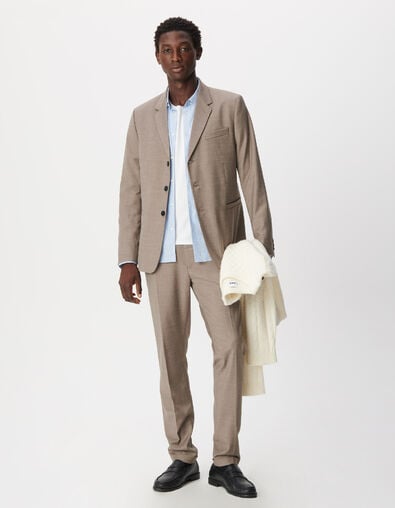 Gemarmerd beige colbert TRAVEL SUIT Homme - IKKS