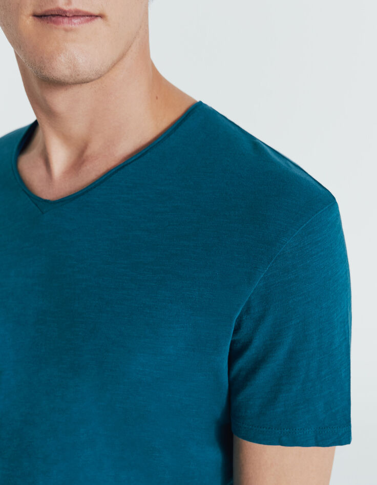 Tee-shirt L'Essentiel oxyd à col V Homme-3 Tee-shirt L'Essentiel oxyd à col V Homme-3