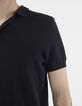 Polo negro de punto fino para hombre-5