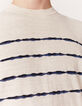Men’s beige sailor sweater with stone blue & black stripes-5