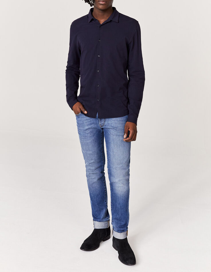 Chemise SLIM bleu foncé jersey ABSOLUTE DRY Homme-6