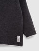 Reversible knitted sweater grey and dark grey baby boy-7