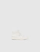 Sneakers blanches cuir décor clous Femme-1
