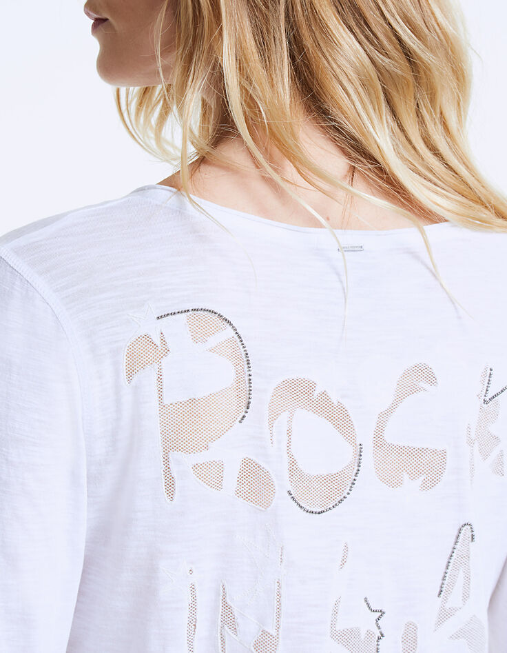 Camiseta blanca mujer visual detrás "Rock in L.A"-4 Camiseta blanca mujer visual detrás "Rock in L.A"-4