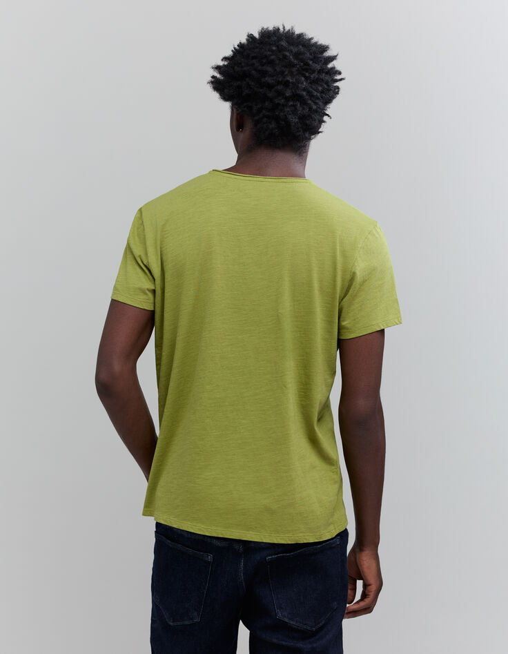 Men’s moss organic cotton Essential V-neck T-shirt-3