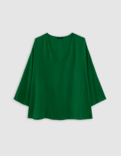 Green LENZING&trade; ECOVERO&trade; cape-style blouse - IKKS