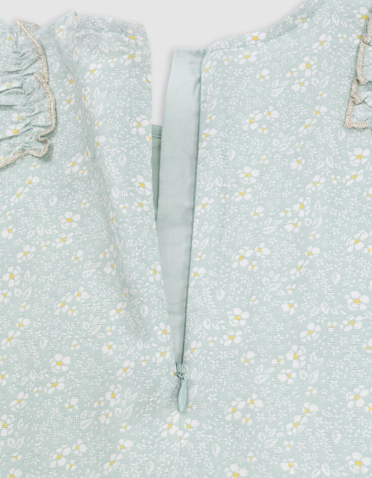 Blouse vert d'eau imprimé floral fille-9