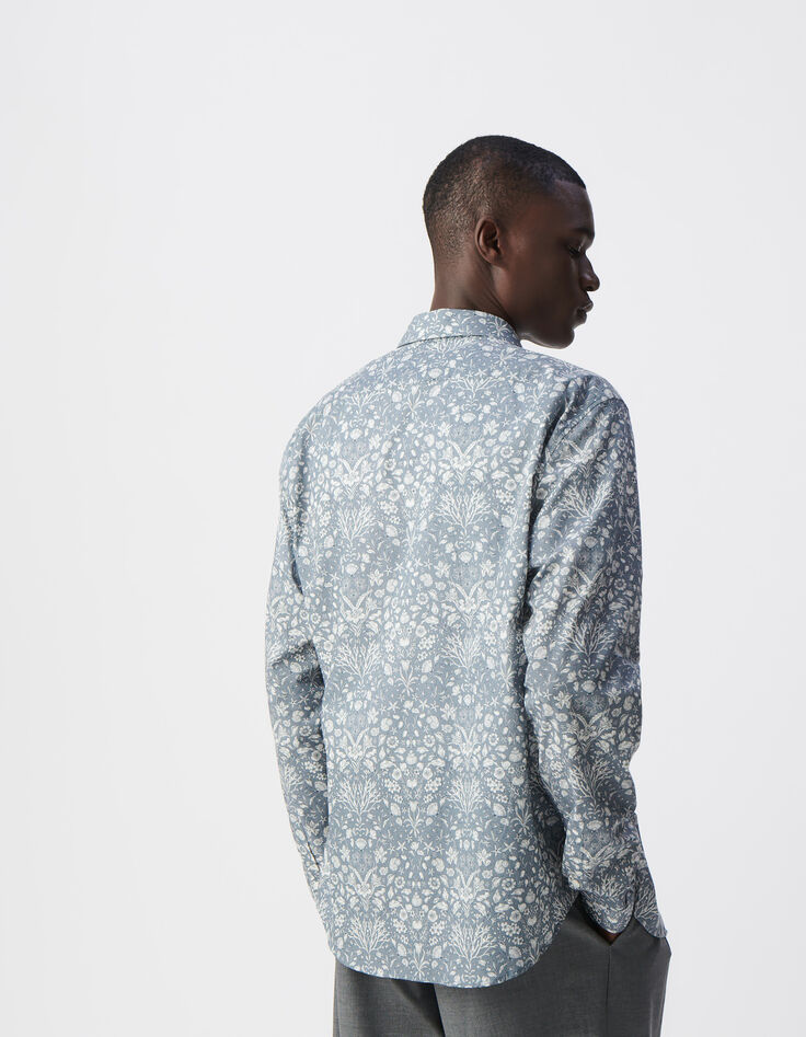Chemise SLIM orage tissu Liberty coquillages Homme-3