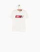Camiseta blanco roto WAY terciopelo rojo niño -2