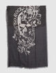 Women&rsquo;s black double-sided skull motif scarf-2