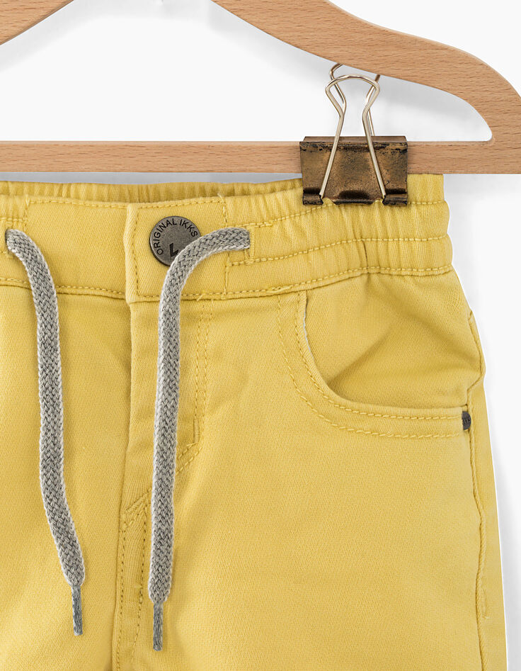Bermuda jaune moyen en maille knitlook bébé garçon -3