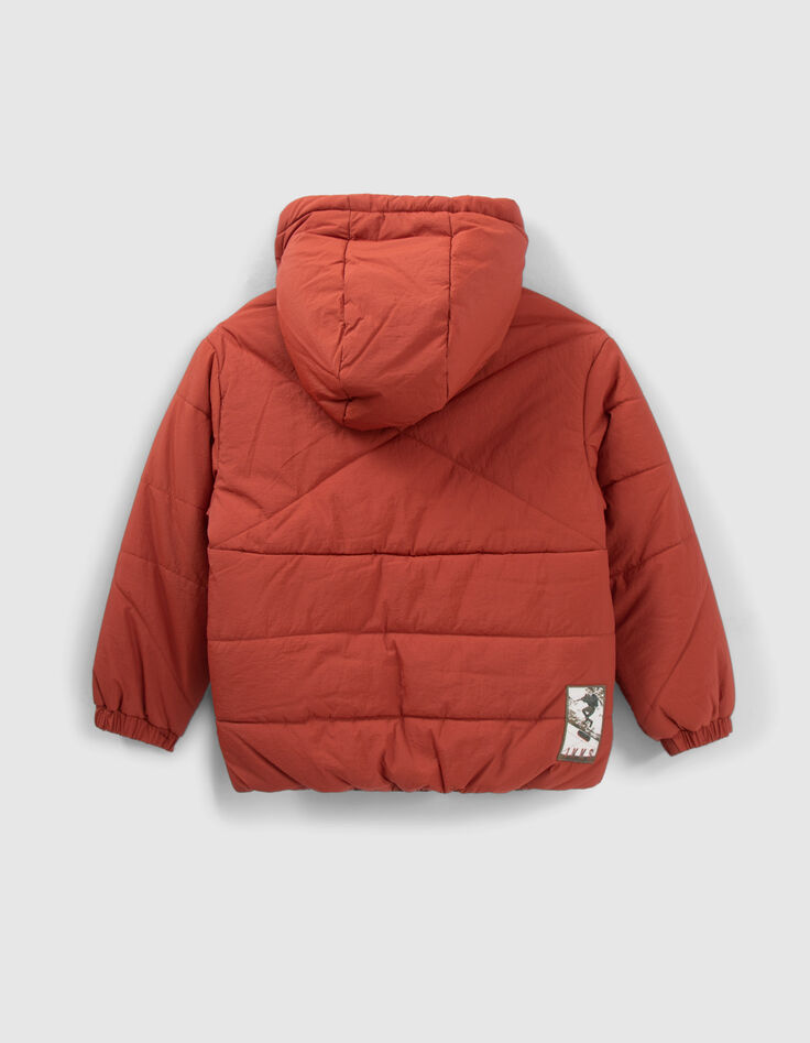 Jungen-Anorak, ziegelrot, gefüttert,  Recyclingmaterial-3