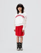 Sudadera blanca mangas ganchillo calado niña-1