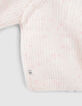 Gebreid wit vest roze dupions rits babymeisjes-6