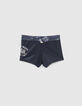 Bañador tipo boxer navy toile de Jouy reciclado niño-3