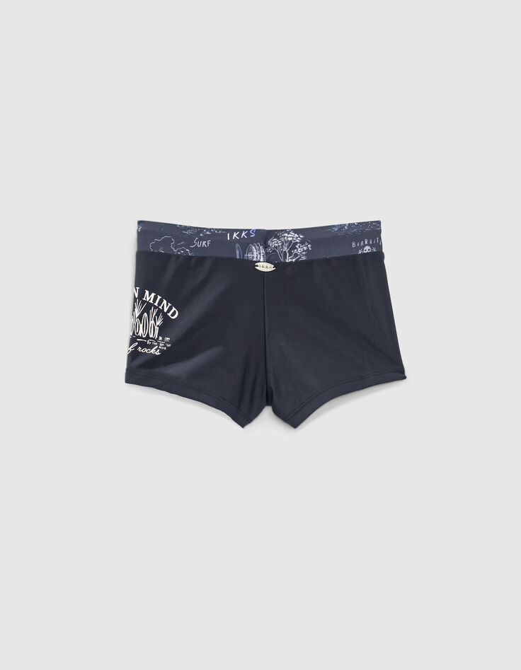 Bañador tipo boxer navy toile de Jouy reciclado niño-3