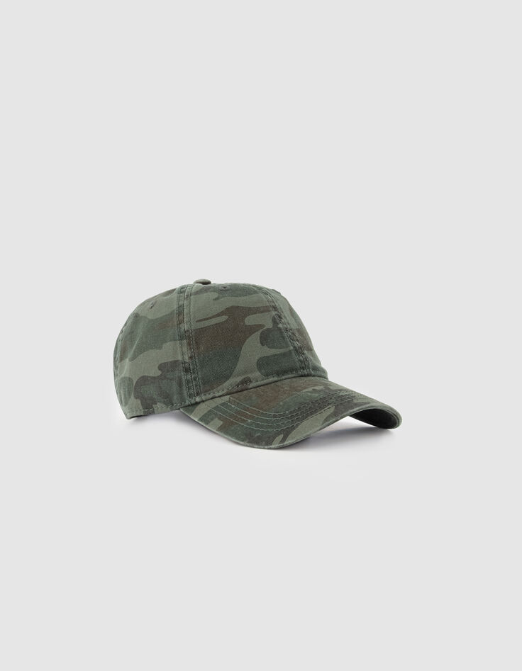 Damen-Kappe in Khaki mit Camouflage-Muster-1