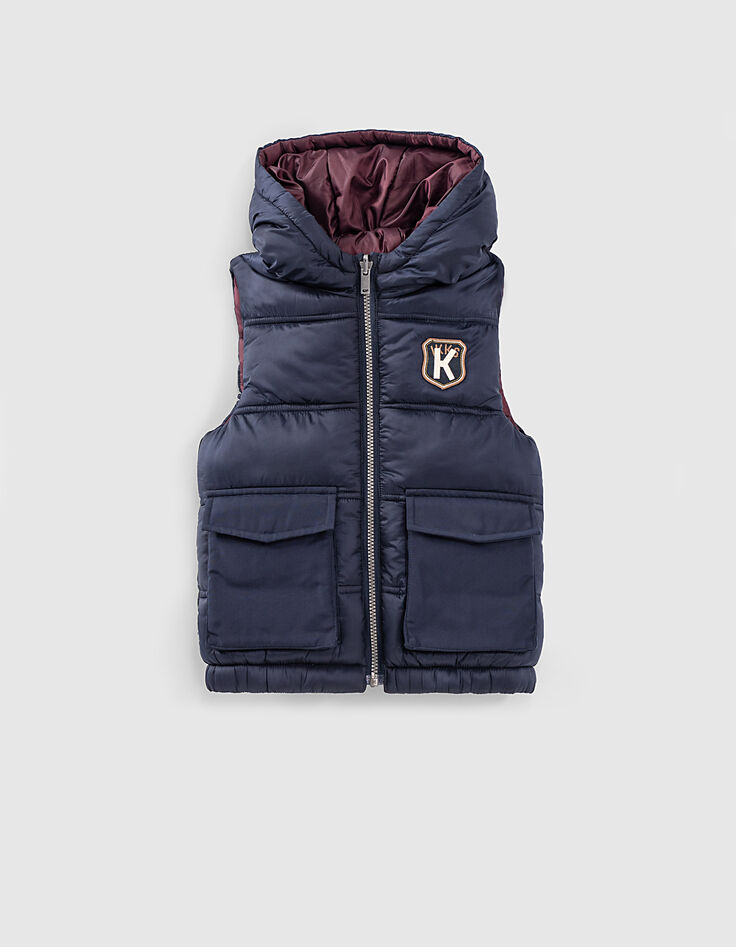 Boys’ navy and burgundy reversible padded jacket-2 Boys’ navy and burgundy reversible padded jacket-2