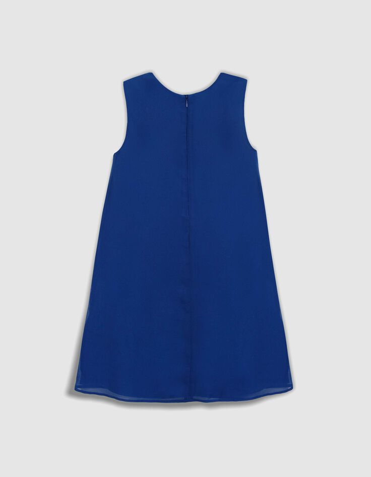 &Auml;rmelloses blaues Kleid mit Plissee f&uuml;r M&auml;dchen-3