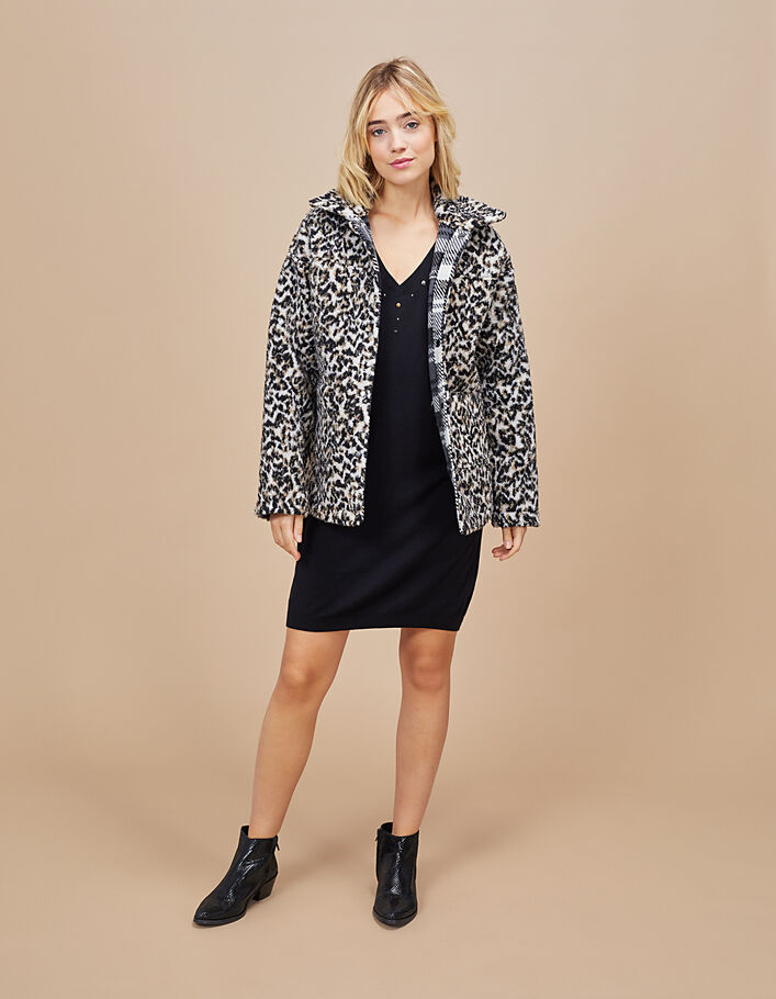 I.Code black knit dress with rivets and studs