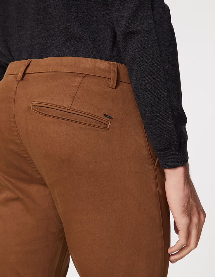 Pantalón chino SLIM coñac Hombre-5