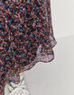 Falda larga amplia volantes floral mujer-4
