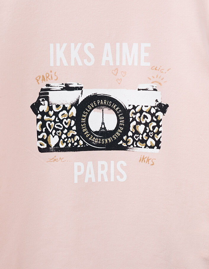 Camiseta rosa empolvado visual cámara de fotos niño - IKKS
