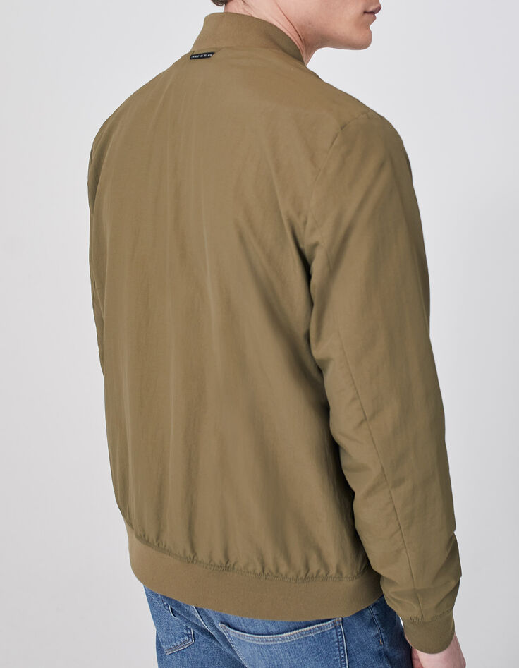 Men’s light khaki nylon bomber jacket-3