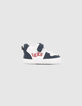 Baby boys’ navy and white Velcro trainers-1