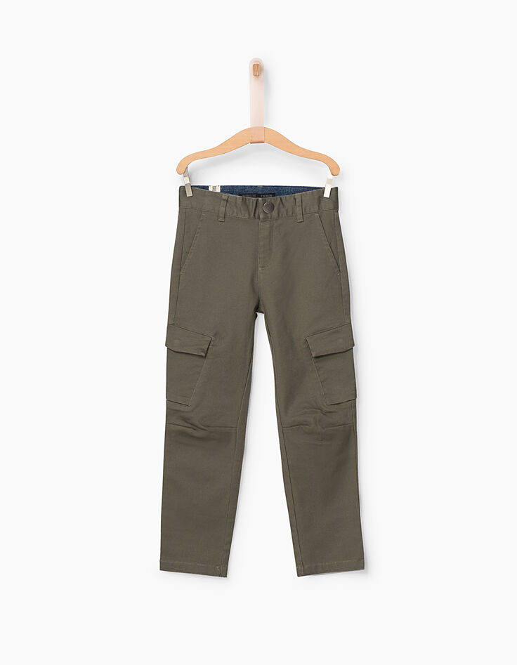 Kaki jacquard battle broek jongens -2
