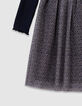 Marineblaues Mädchen-Tüllkleid Mischgewebe Leo-Schleife-4