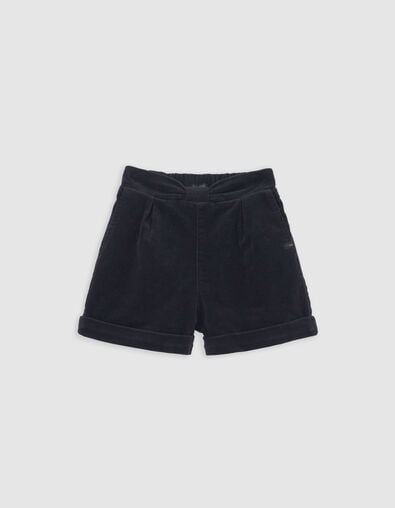 Short noir velours côtelé noeud-ceinture fille - IKKS