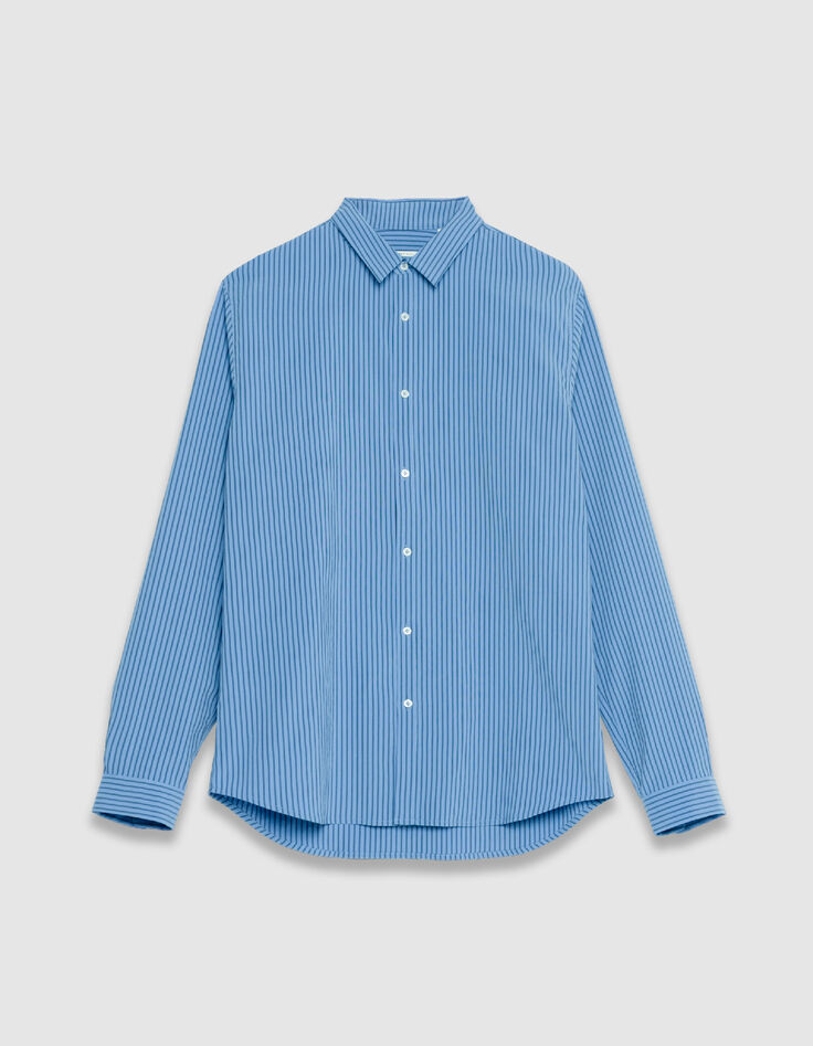 Herren EASY CARE slim blau gestreiftes Hemd-6