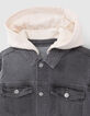 Boys&rsquo; grey waterless denim jacket with detachable hood-2